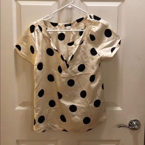 Jcrew Polka Dot Silk Blouse size 2